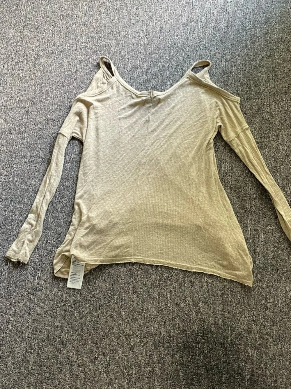 Long Sleeved Top  Abercrombie & Fitch Tan Cold Shoulder women's  XS